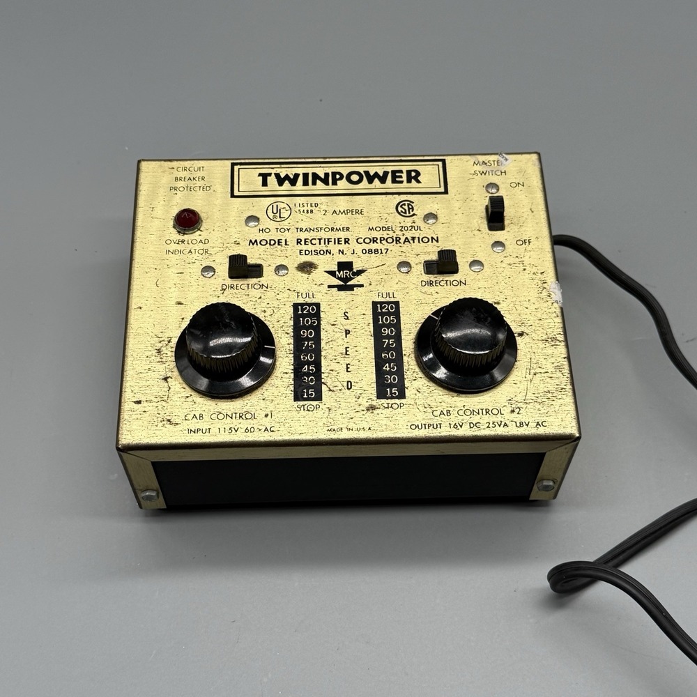 MRC TwinPower HO Dual Cab Toy Transformer Model 202UL Vintage Modek Rectifier